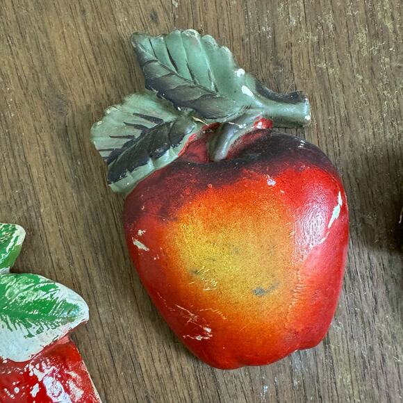 Vintage Mid Century Modern Plaster Chalkware Wall Art Decor Fruit Pears Berries - Picture 3 of 10